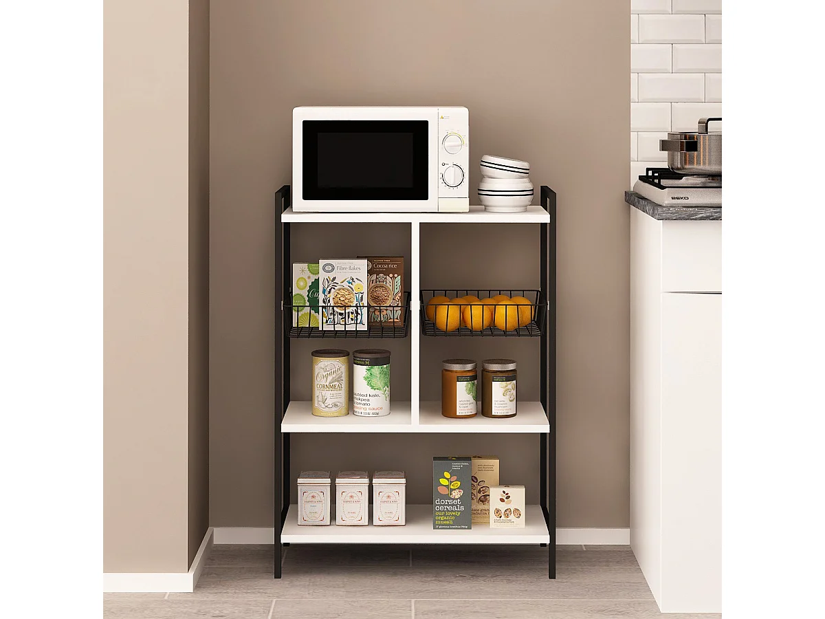 Stojak Dalila, Biały, 65x30x90 cm, Epikasa