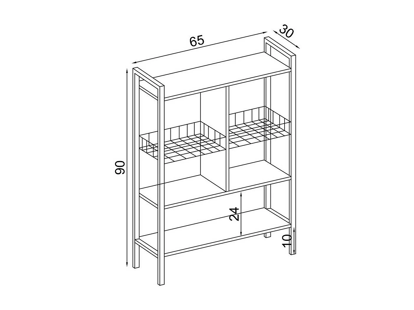 Stojak Dalila, Biały, 65x30x90 cm, Epikasa