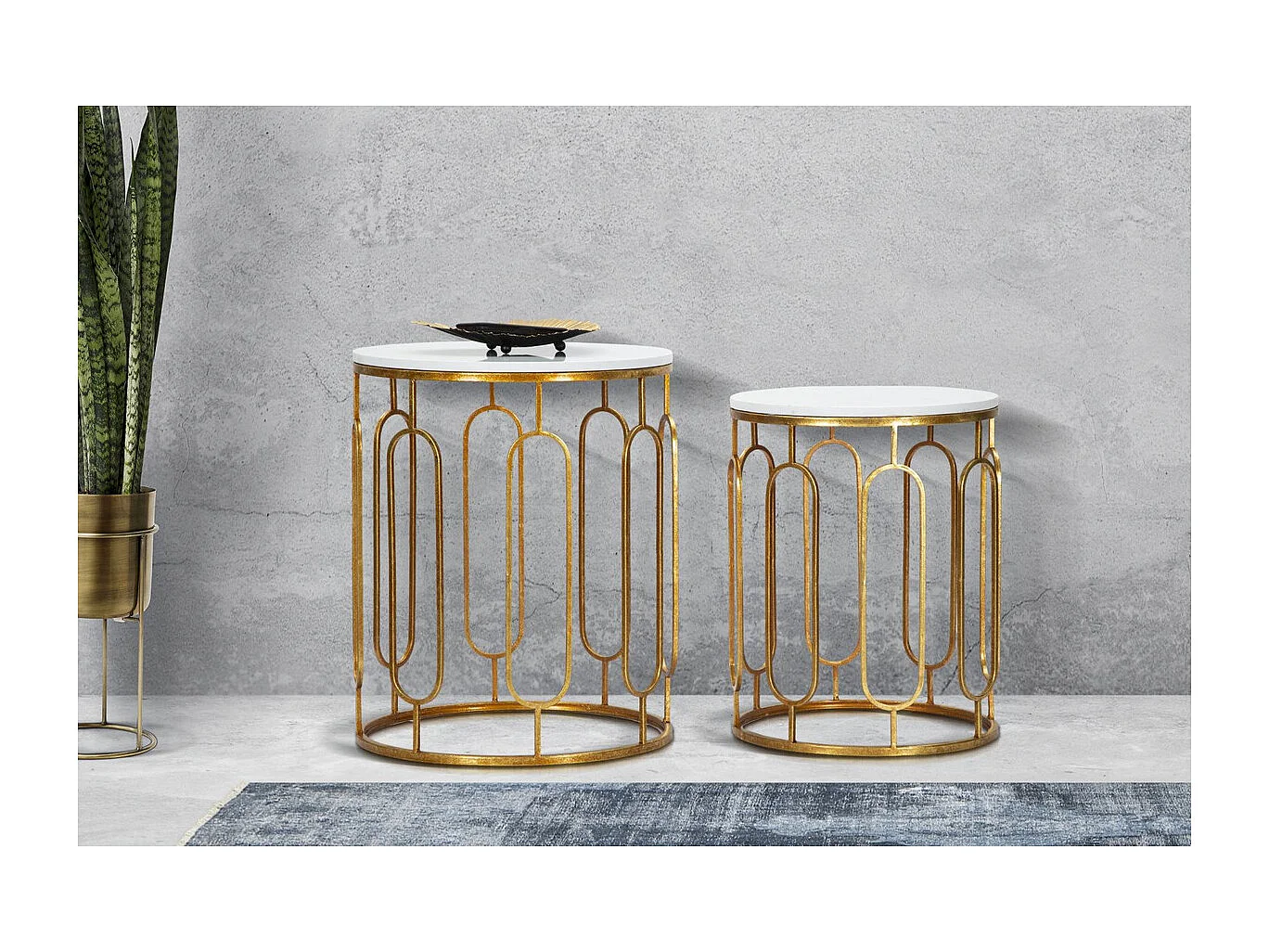 Table d'Appoint MF535, Or, 46x46x55 cm, Seven Design