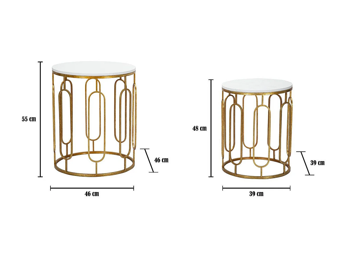 Table d'Appoint MF535, Or, 46x46x55 cm, Seven Design