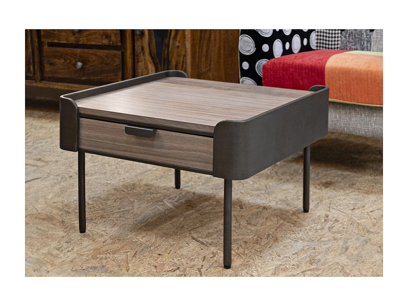 Table d'Appoint MF518, Marron, 60x60x41 cm, Seven Design