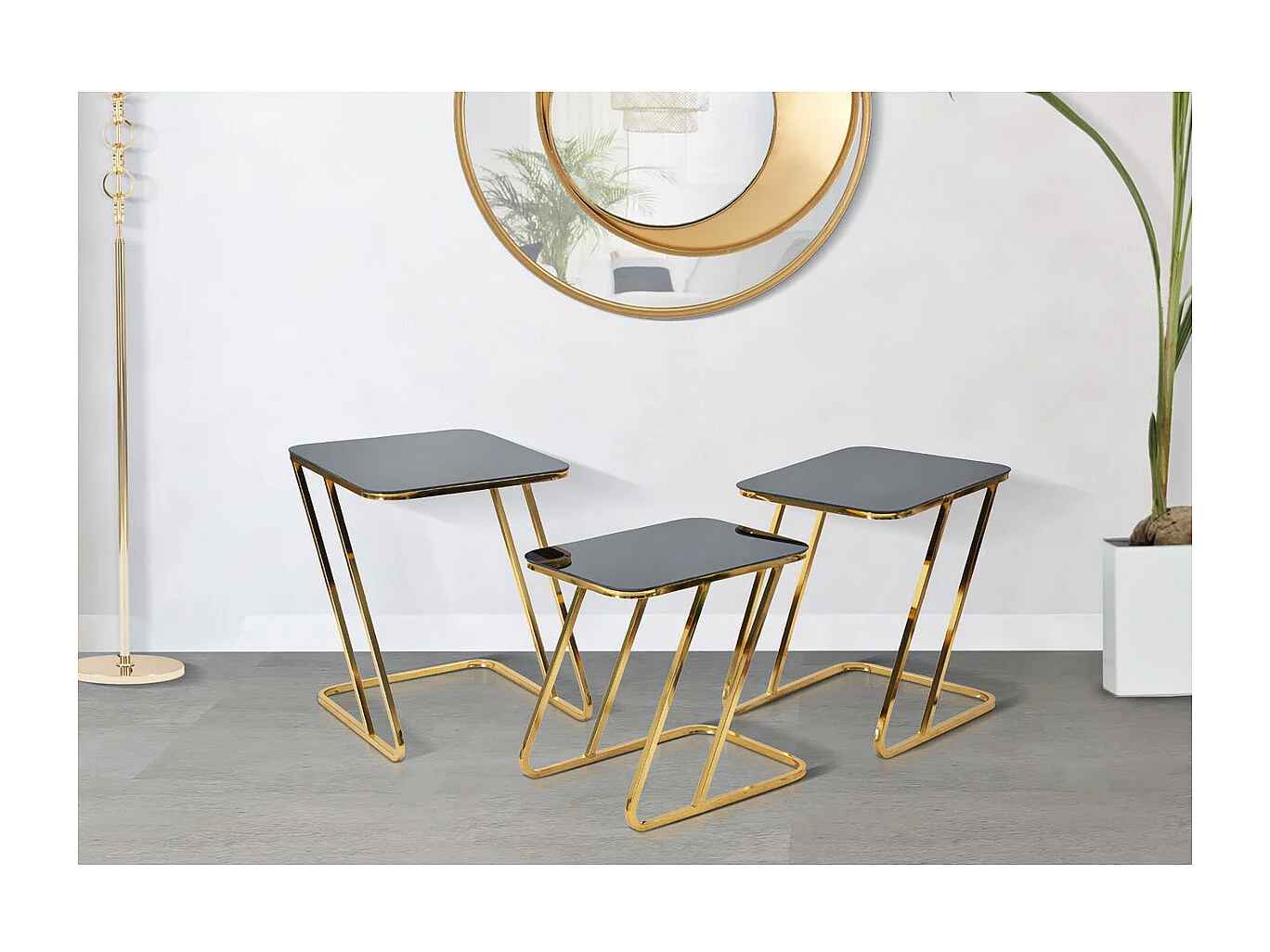 Table d'Appoint MF551, Or, 44x50,5x55,5 cm, Seven Design