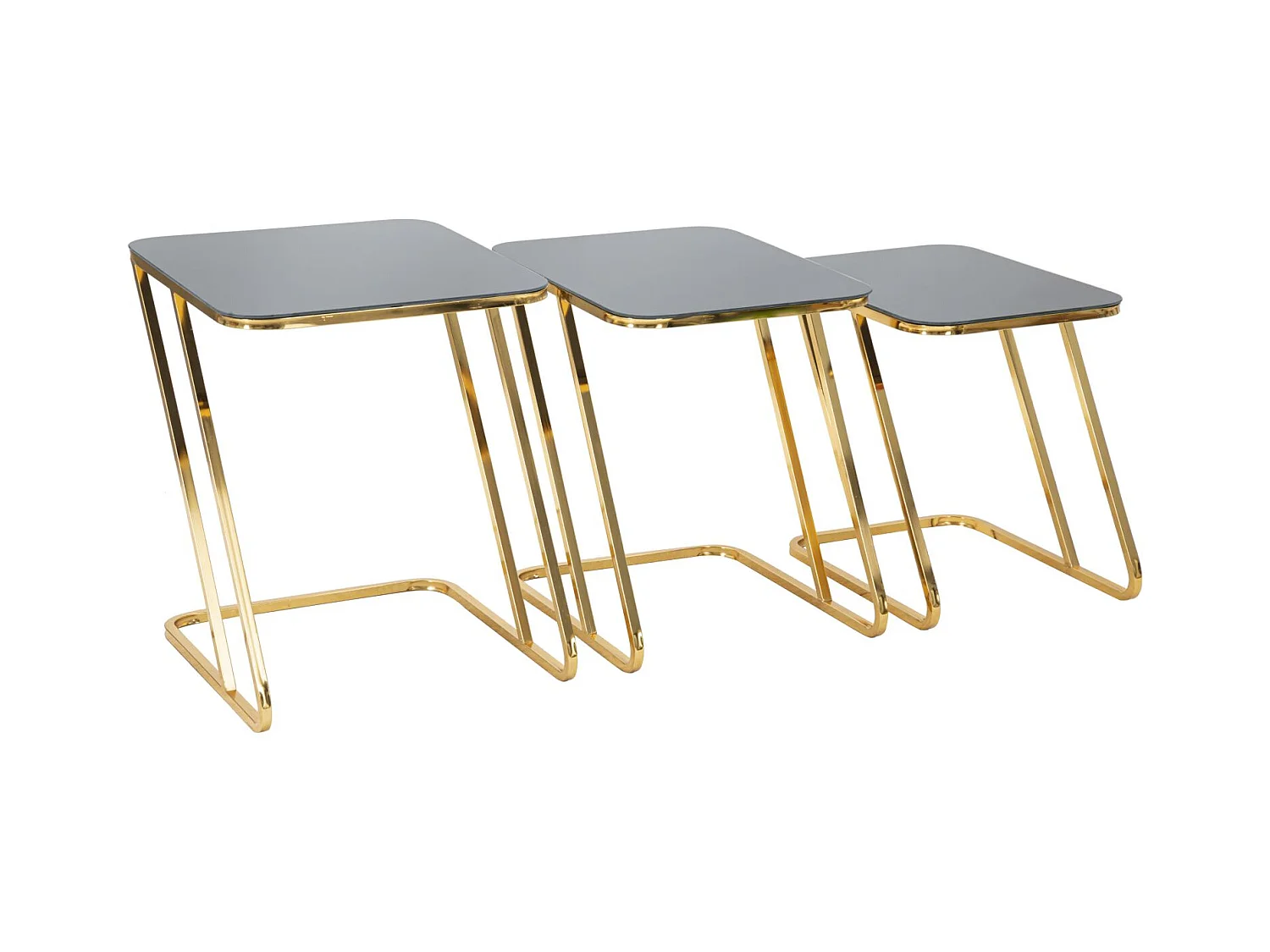 Table d'Appoint MF551, Or, 44x50,5x55,5 cm, Epikasa