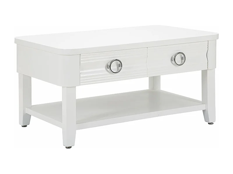 Tavolino MF516, Bianco, 90x60x47 cm, Epikasa