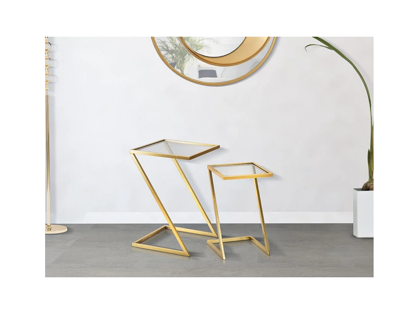 Table d'Appoint MF562, Or, 40x40x60 cm, Seven Design