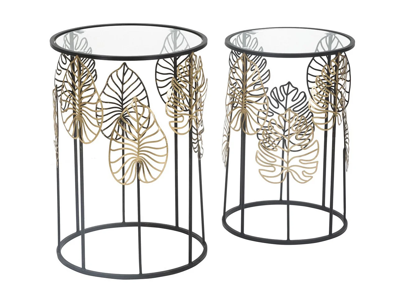 Table d'Appoint Feuille 67, Noir, 38x38x55 cm, Seven Design