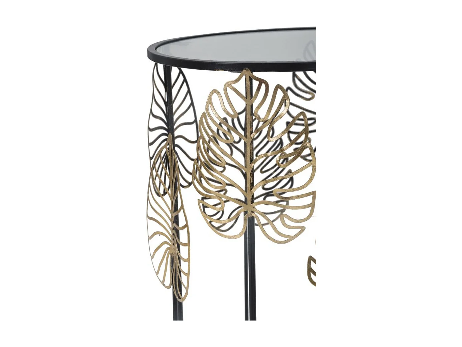 Table d'Appoint Feuille 67, Noir, 38x38x55 cm, Seven Design