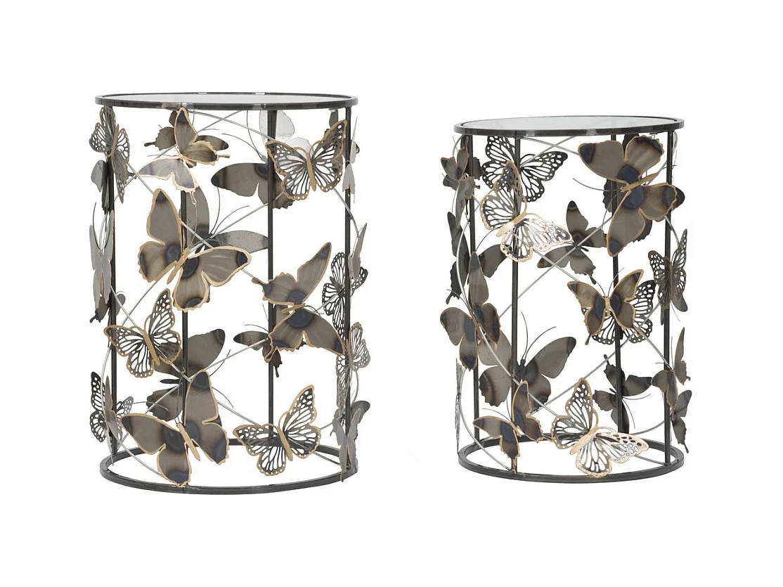 Table d'Appoint Papillon 34, Multicouleur, 41,3x41,3x55 cm, Seven Design
