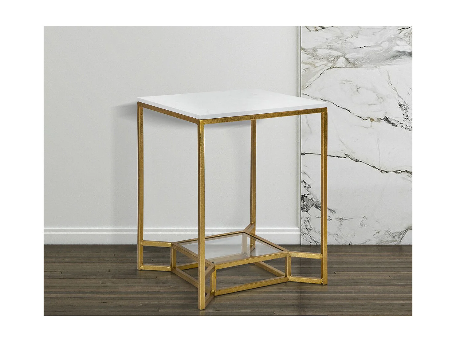 Table d'Appoint MF536, Or, 47x47x60 cm, Seven Design