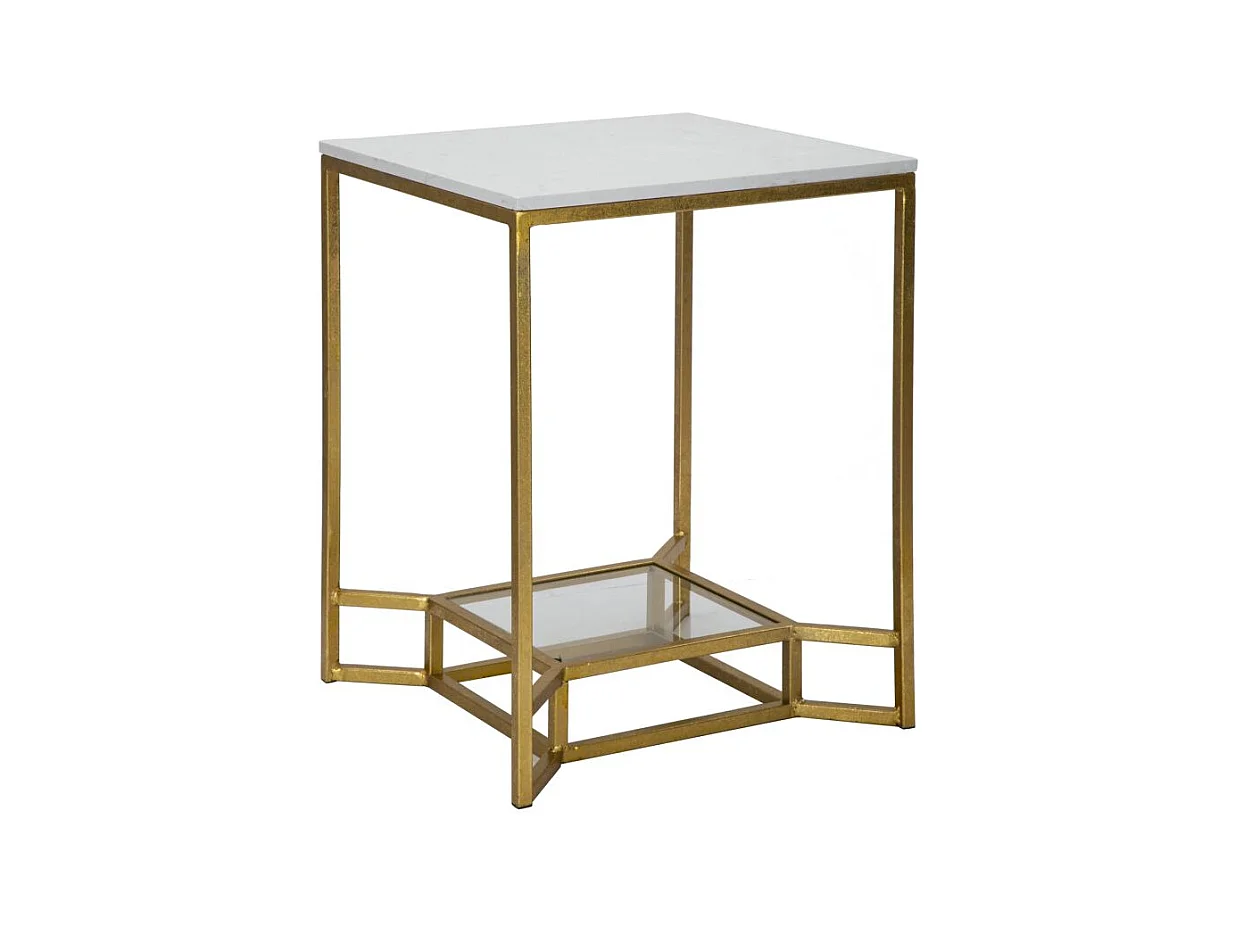 Table d'Appoint MF536, Or, 47x47x60 cm, Epikasa