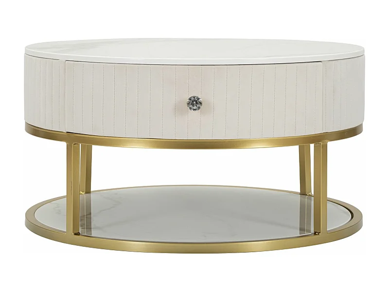 Tavolino MF529, Bianco, 75x75x36 cm, Epikasa