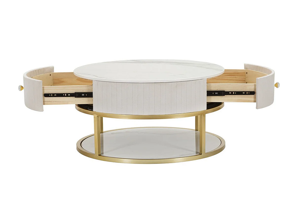 Koffietafel MF529, Wit, 75x75x36 cm, Epikasa