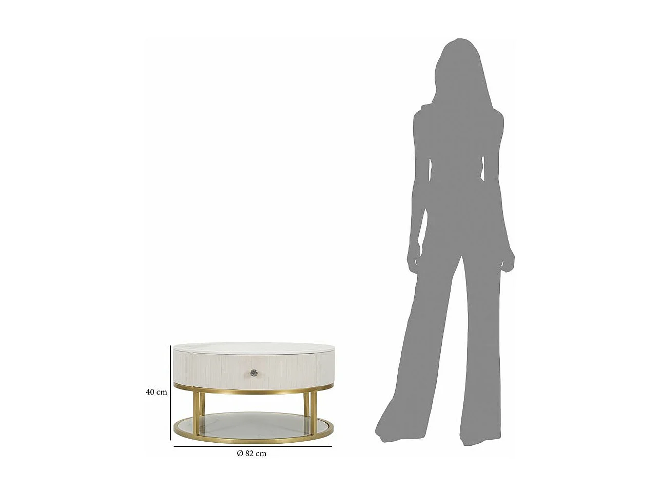 Koffietafel MF529, Wit, 75x75x36 cm, Epikasa