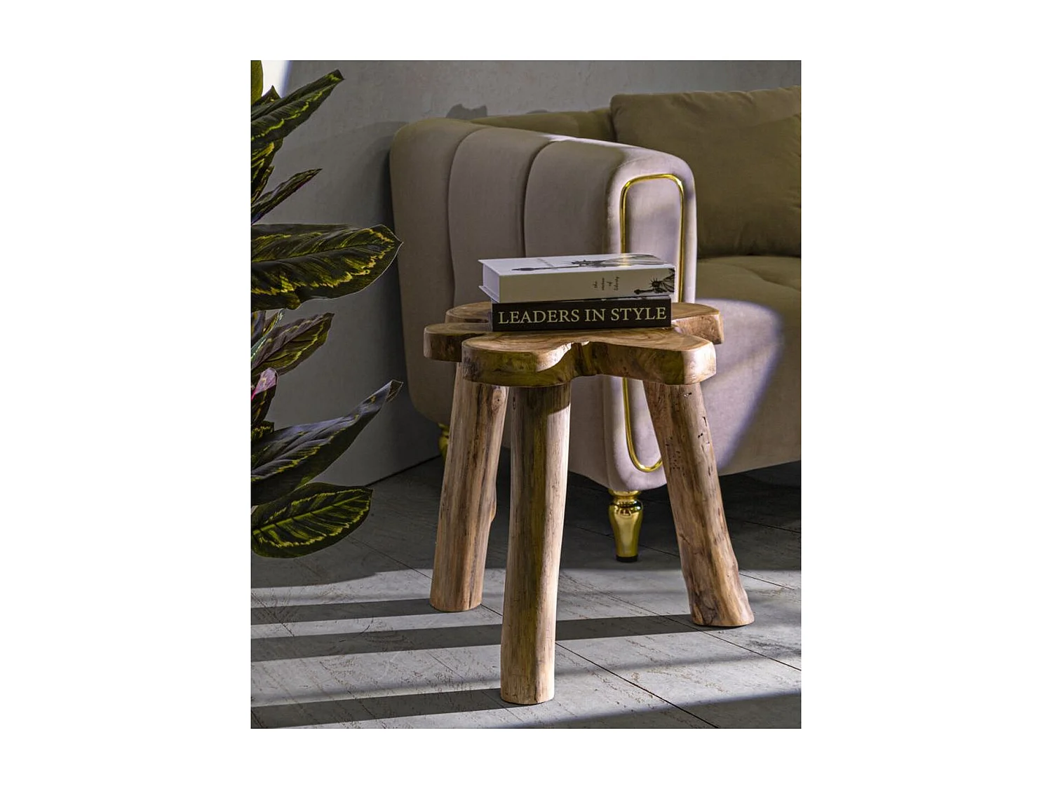 Table d'Appoint Natura 14, Marron, 47x50x50 cm, Seven Design