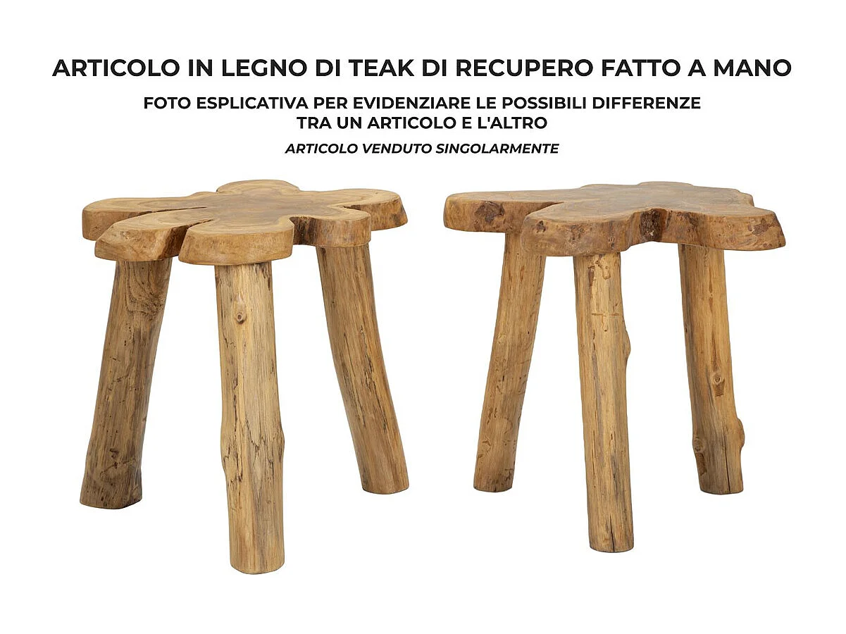 Table d'Appoint Natura 14, Marron, 47x50x50 cm, Seven Design