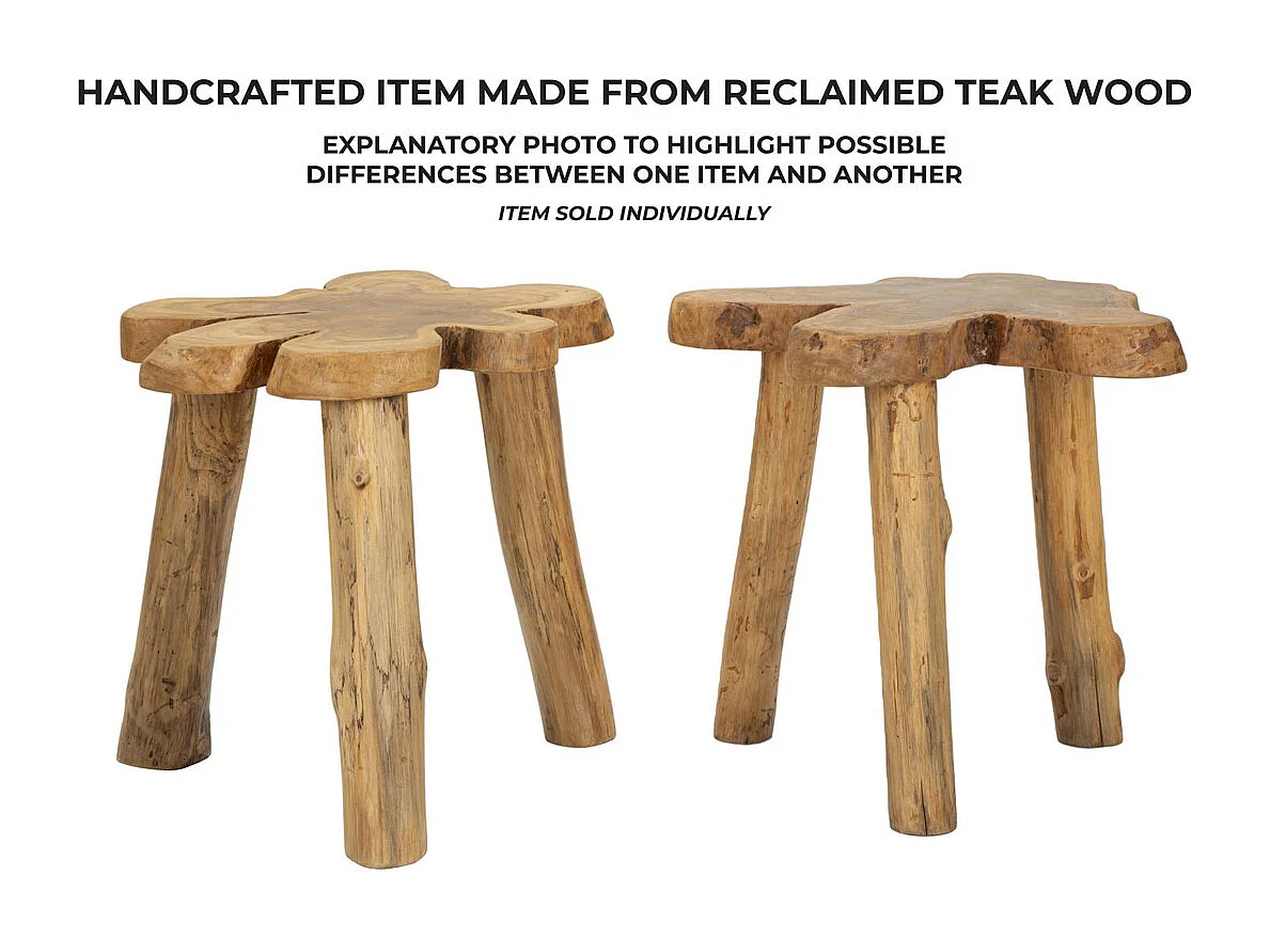 Table d'Appoint Natura 14, Marron, 47x50x50 cm, Seven Design