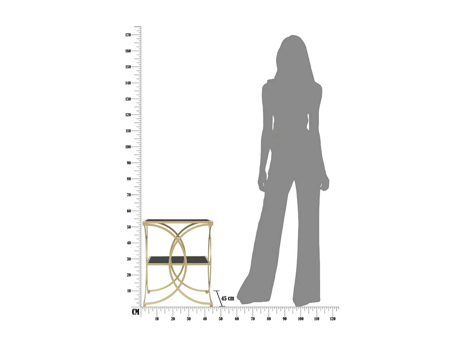 Table d'Appoint MF538, Or, 45x45x55 cm, Seven Design
