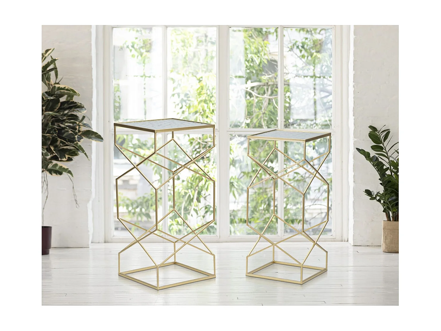 Table d'Appoint MF565, Or, 31,5x31,5x68 cm, Seven Design