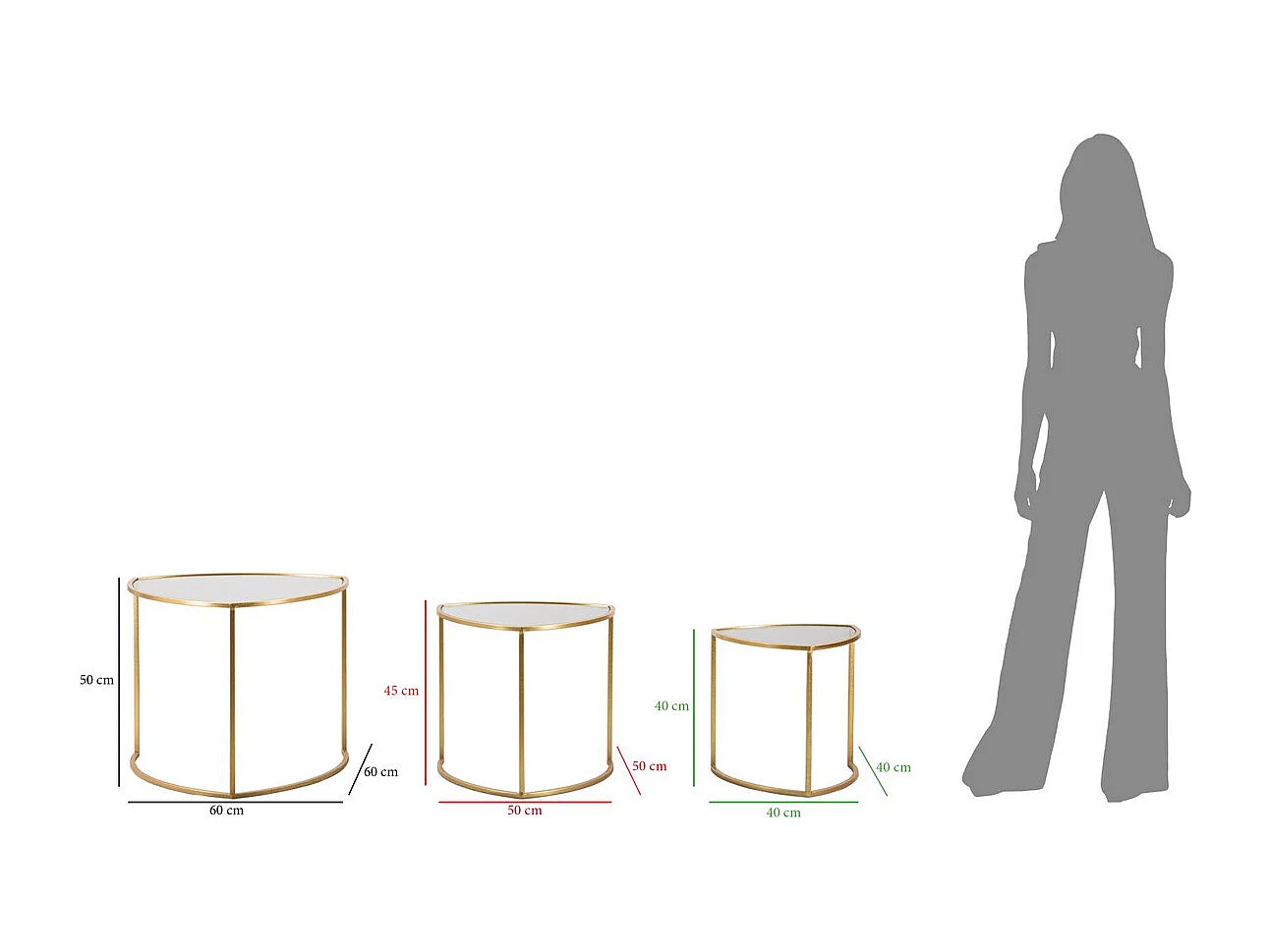 Table d'Appoint MF553, Or, 60x60x50 cm, Seven Design