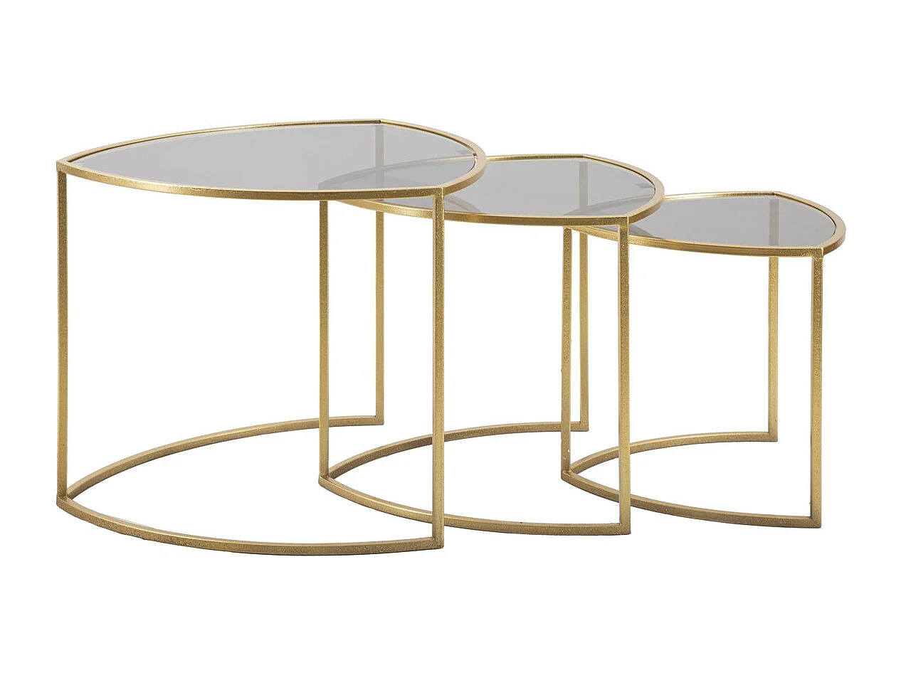 Mesa de Centro MF553, Ouro, 60x60x50 cm, Seven Design
