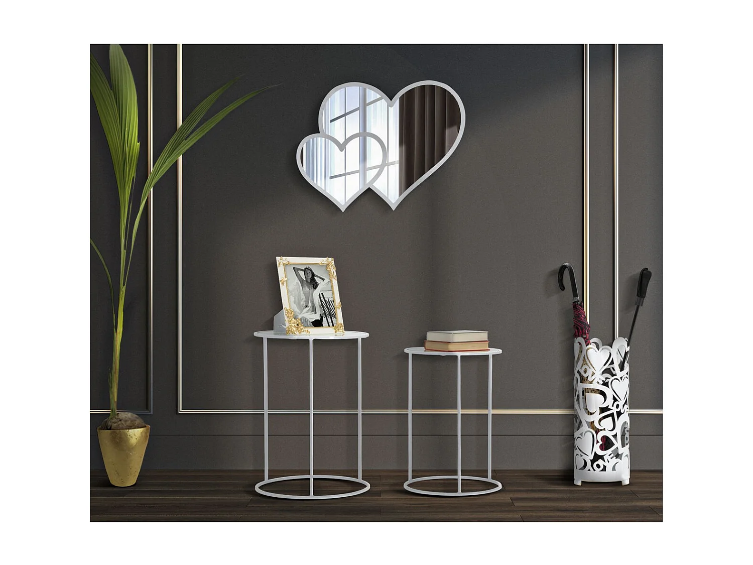 Table d'Appoint MF556, Blanc, 43x43x60 cm, Seven Design