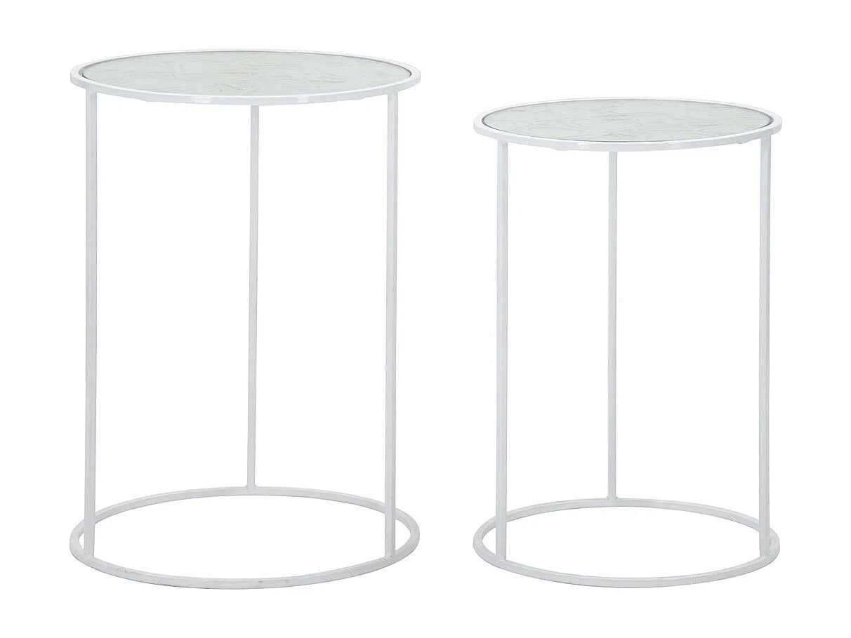 Mesa de Centro MF556, Branco, 43x43x60 cm, Seven Design