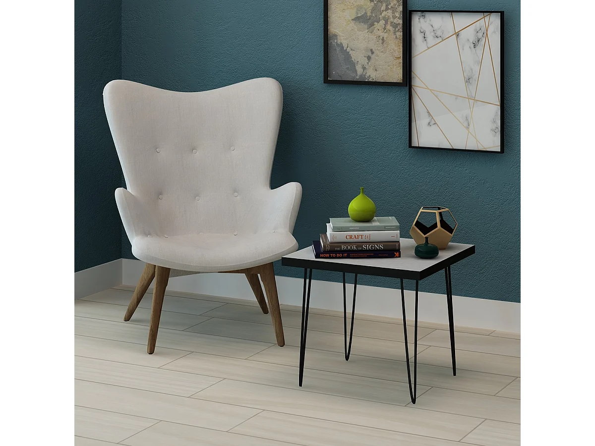 Mesa de Centro Foster, Cinzento, 40x40x43 cm, Epikasa