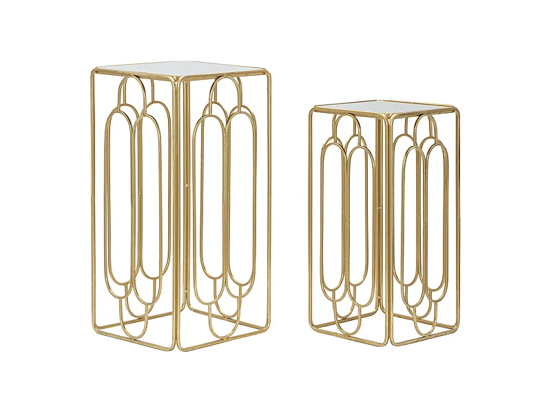 Table d'Appoint MF558, Or, 35x35x70 cm, Seven Design