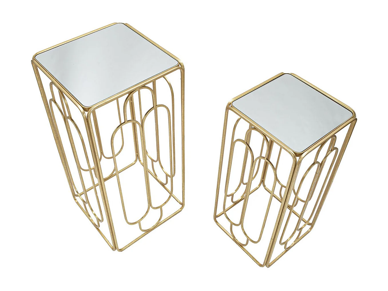 Table d'Appoint MF558, Or, 35x35x70 cm, Seven Design