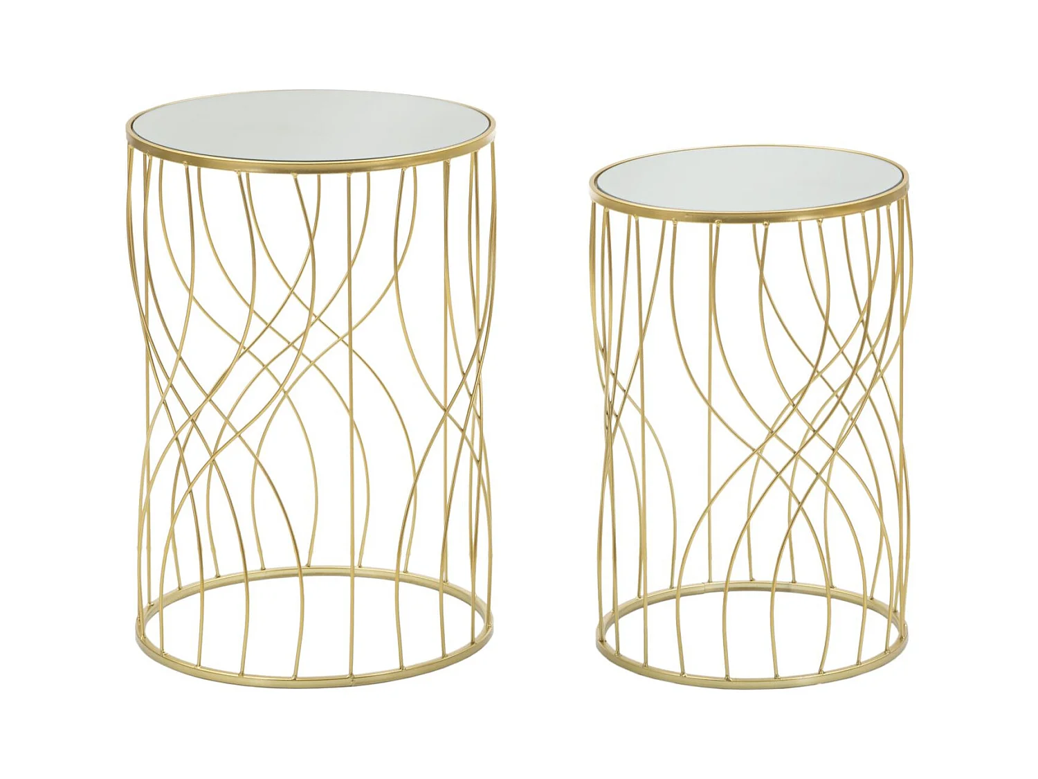 Table d'Appoint MF545, Or, 38x38x55 cm, Epikasa
