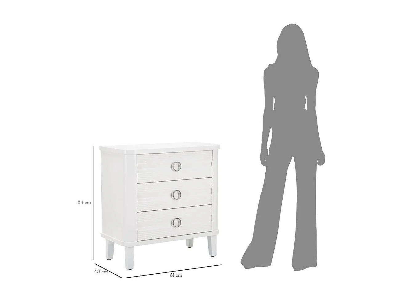 Cassettiera MF7, Bianco, 81x40x84 cm, Seven Design