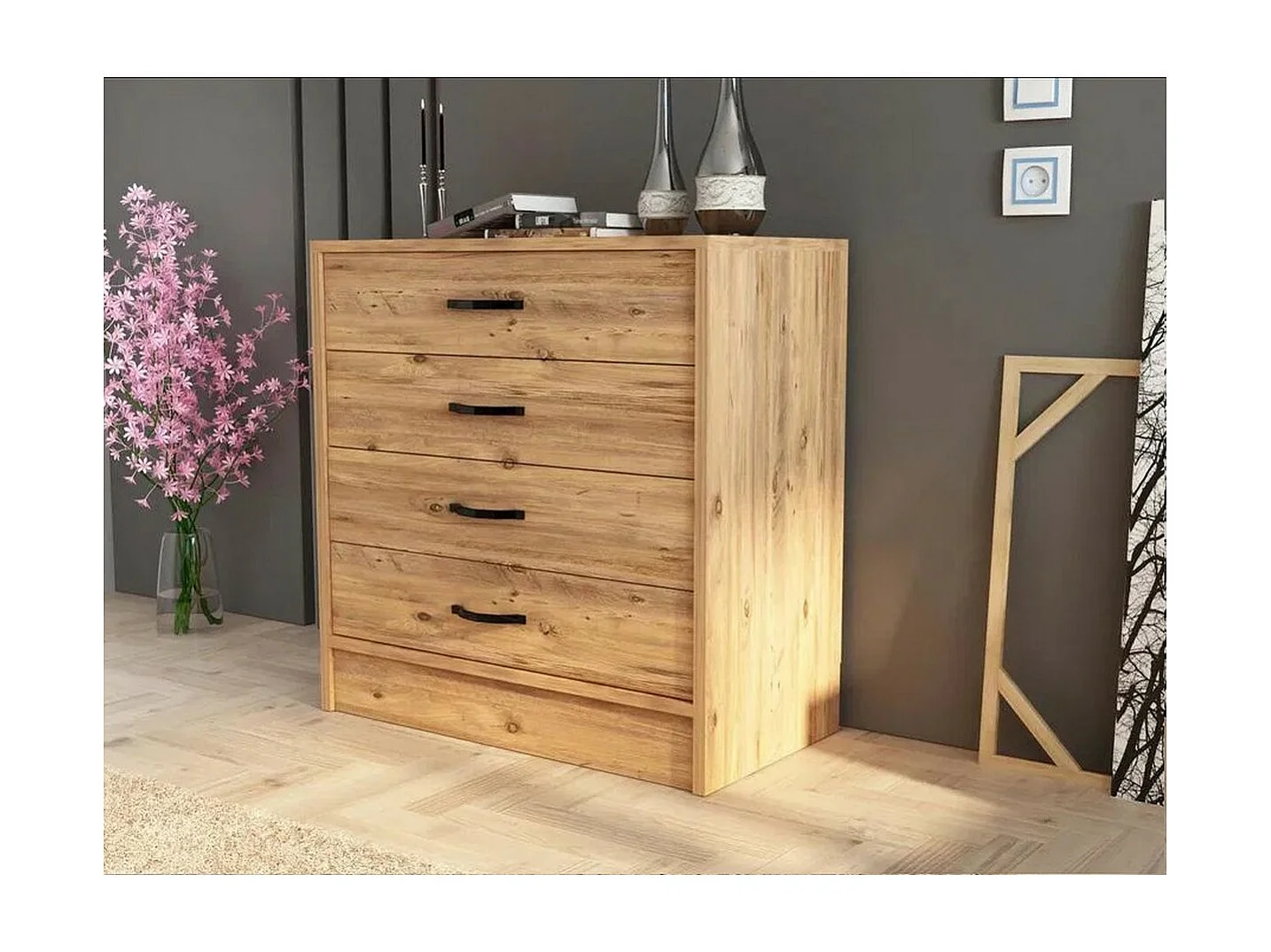 Komoda z Szufladami Tina, Brązowy, 86x38x79 cm, Epikasa