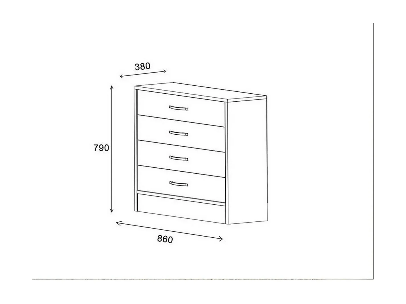 Komoda z Szufladami Tina, Brązowy, 86x38x79 cm, Epikasa