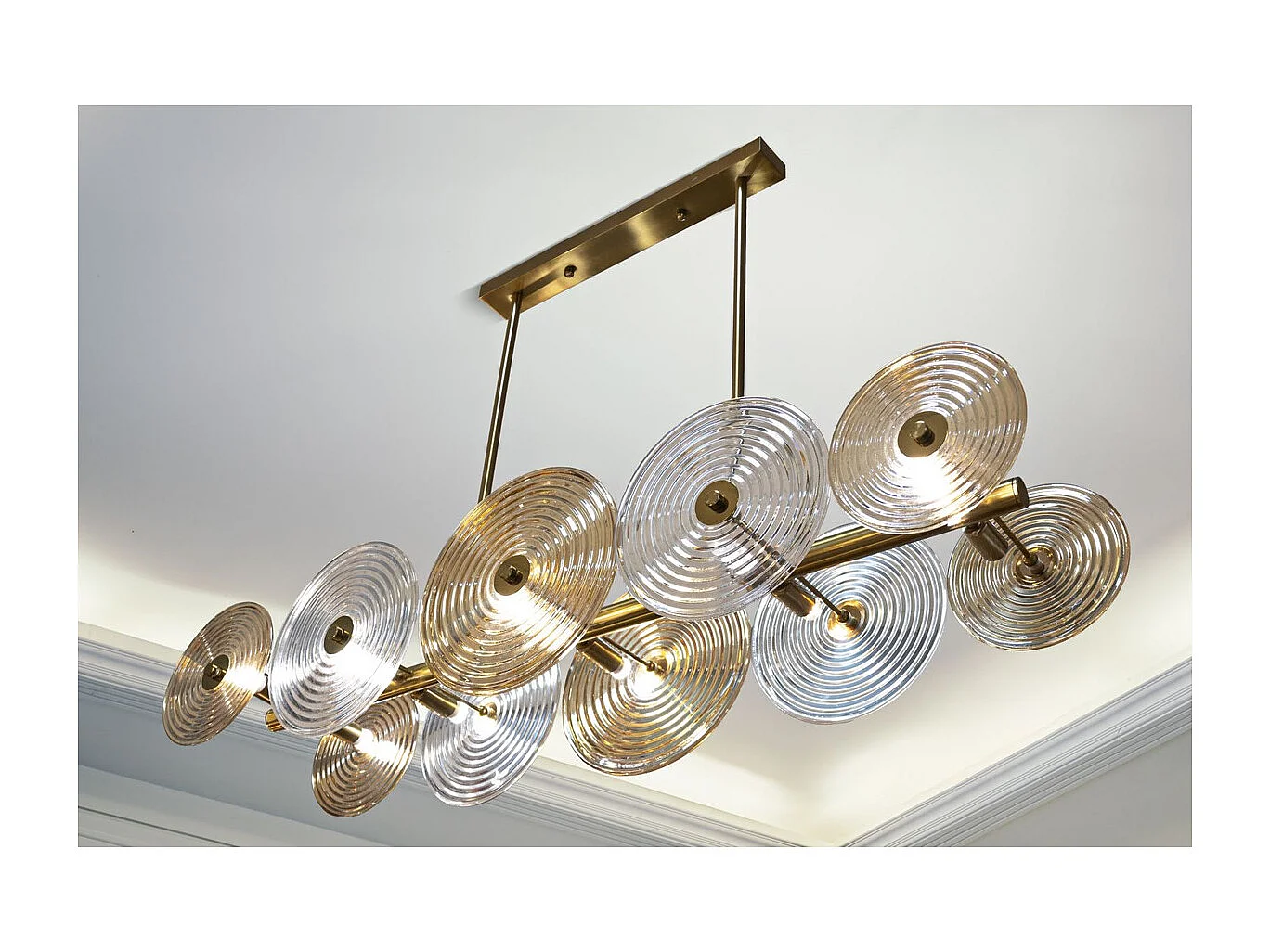 Lampa Wisząca MF85, Złoto, 116x27x79 cm, Seven Design