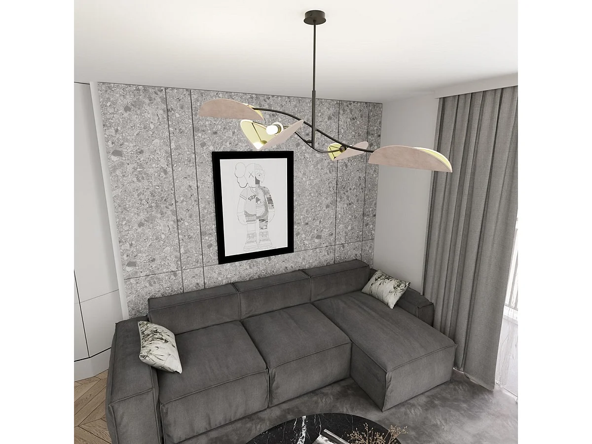 Lampada a Sospensione Lotus, Rosa, 105x59x105 cm, Seven Design