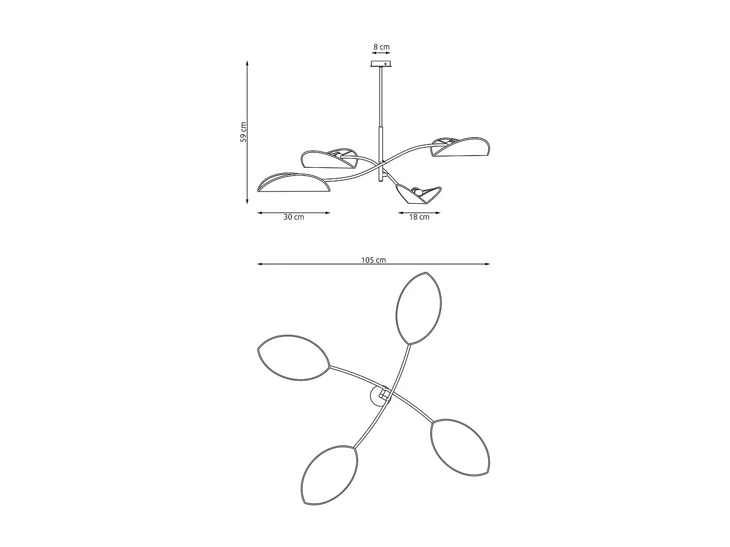 Lampada a Sospensione Lotus, Rosa, 105x59x105 cm, Seven Design