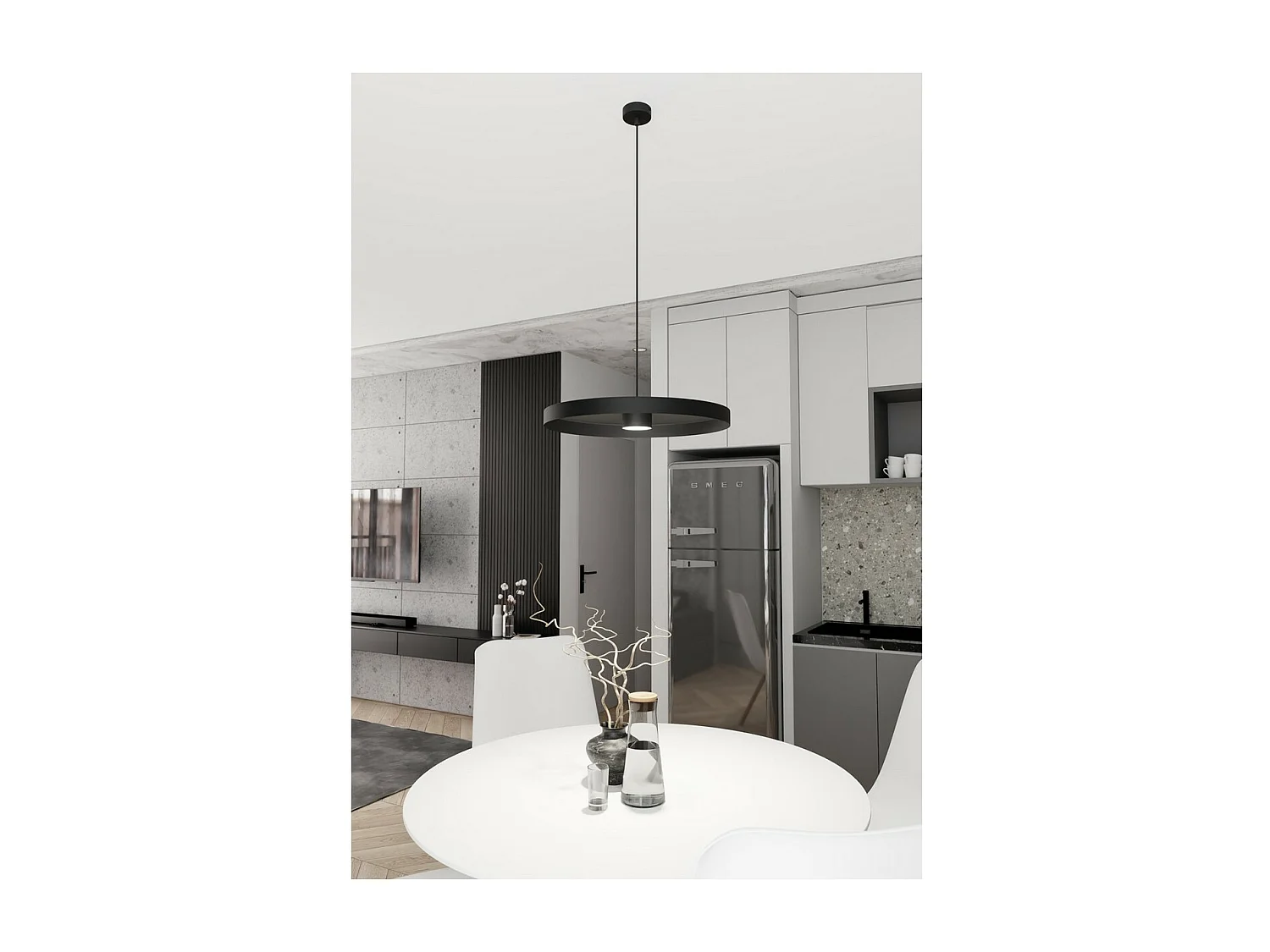 Suspension Solis, Noir, 50x140x50 cm, Epikasa