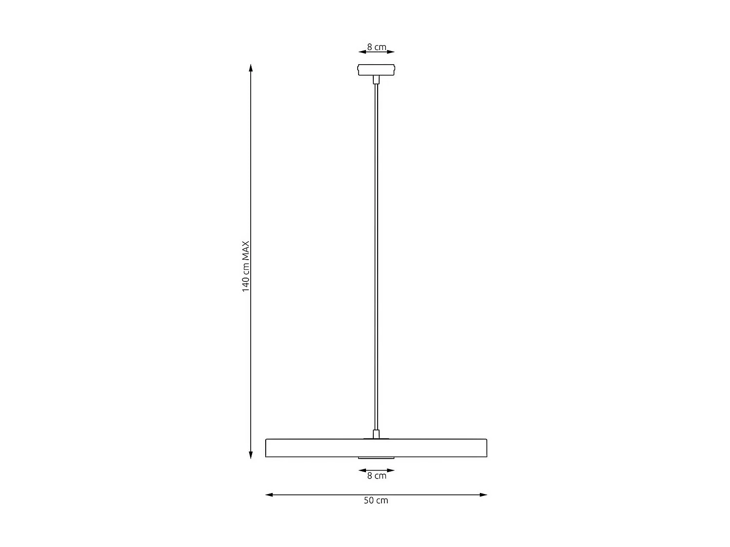 Suspension Solis, Noir, 50x140x50 cm, Epikasa