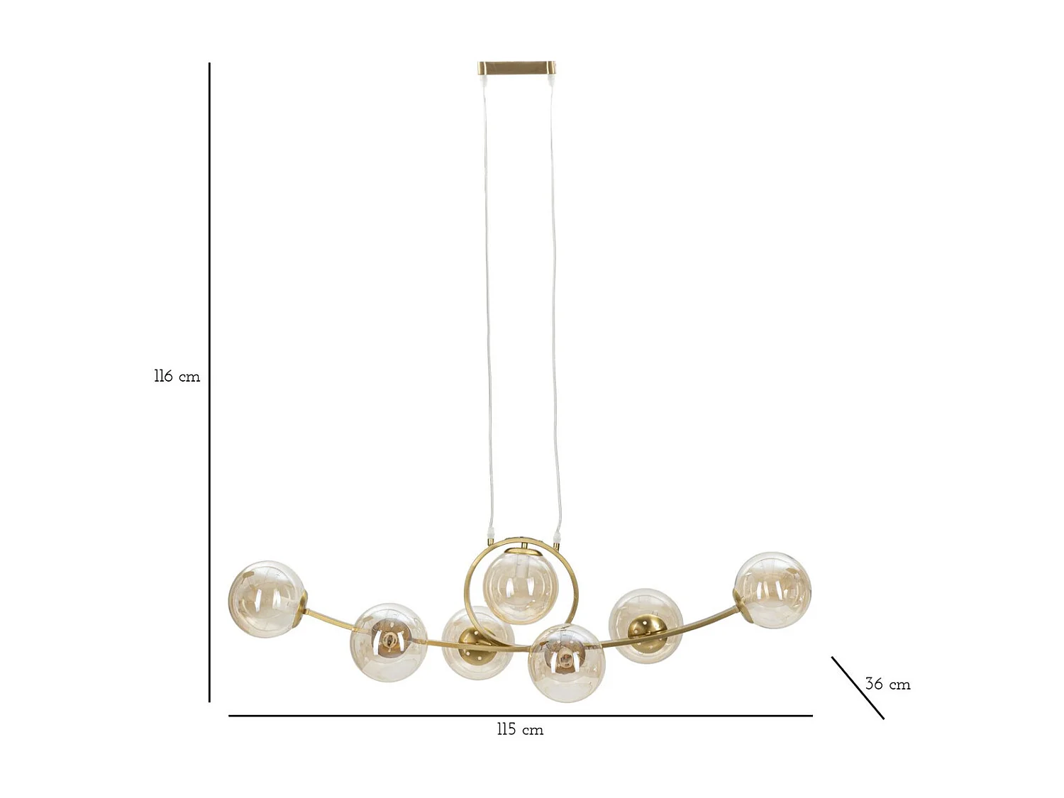 Suspension MF82, Or, 115x36x30 cm, Seven Design