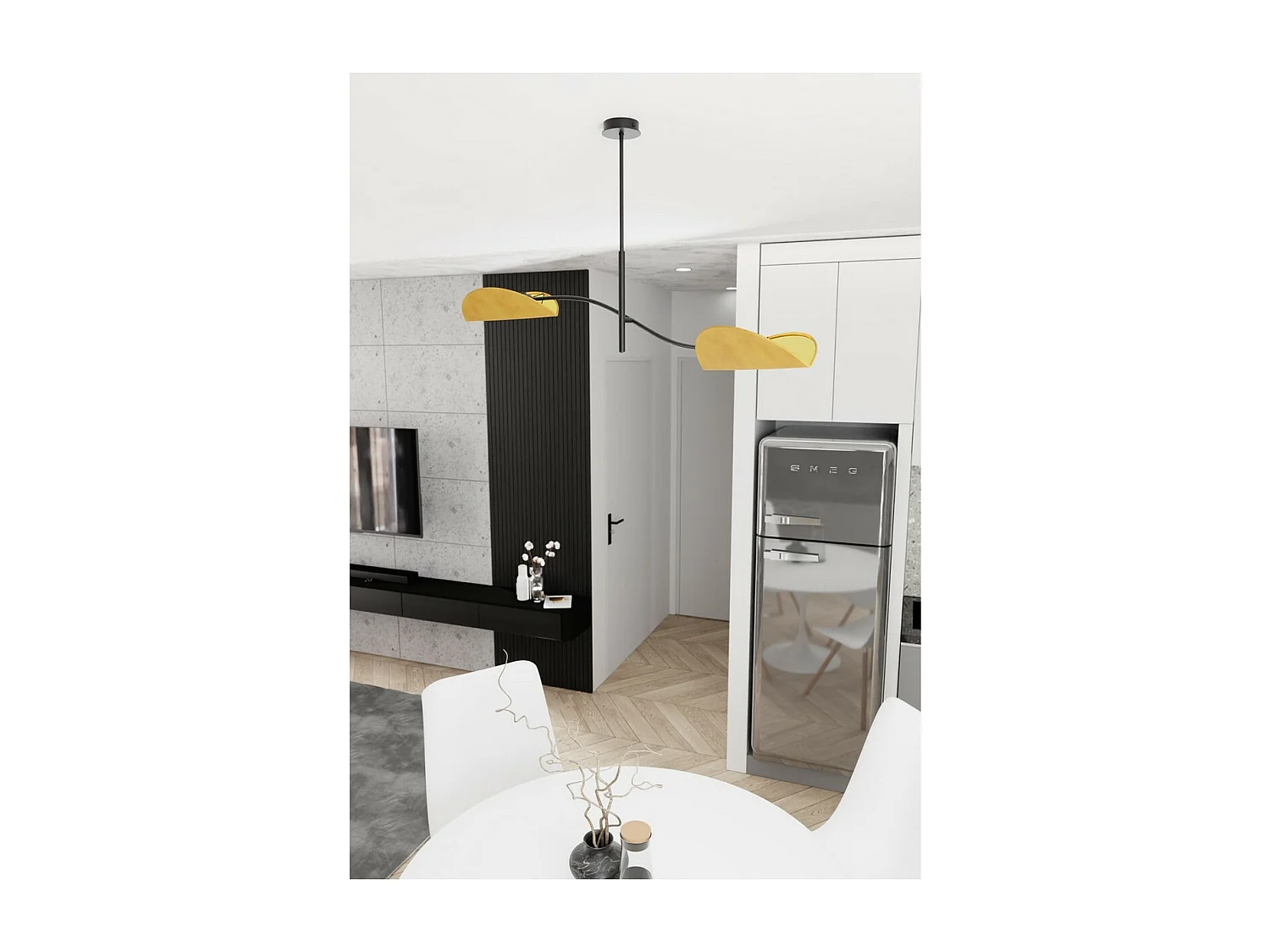 Candeeiro Suspenso Lotus, Laranja, 105x54x18 cm, Seven Design