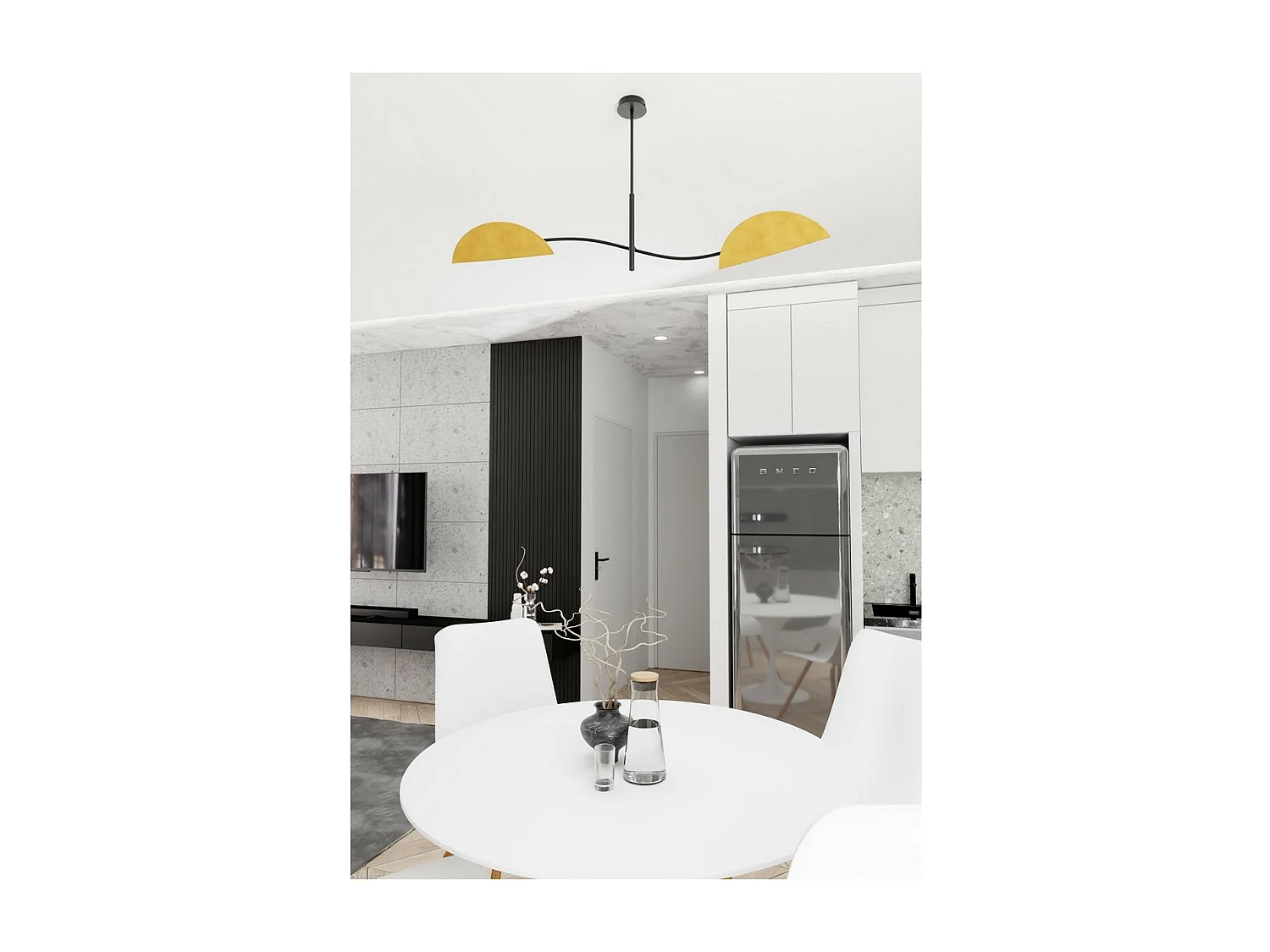 Candeeiro Suspenso Lotus, Laranja, 105x54x18 cm, Seven Design