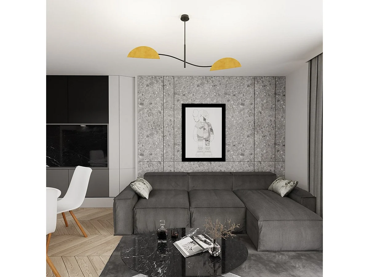 Candeeiro Suspenso Lotus, Laranja, 105x54x18 cm, Seven Design