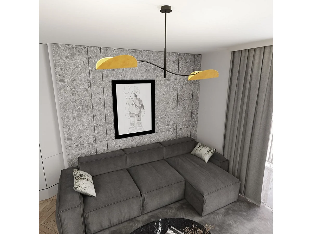 Candeeiro Suspenso Lotus, Laranja, 105x54x18 cm, Seven Design