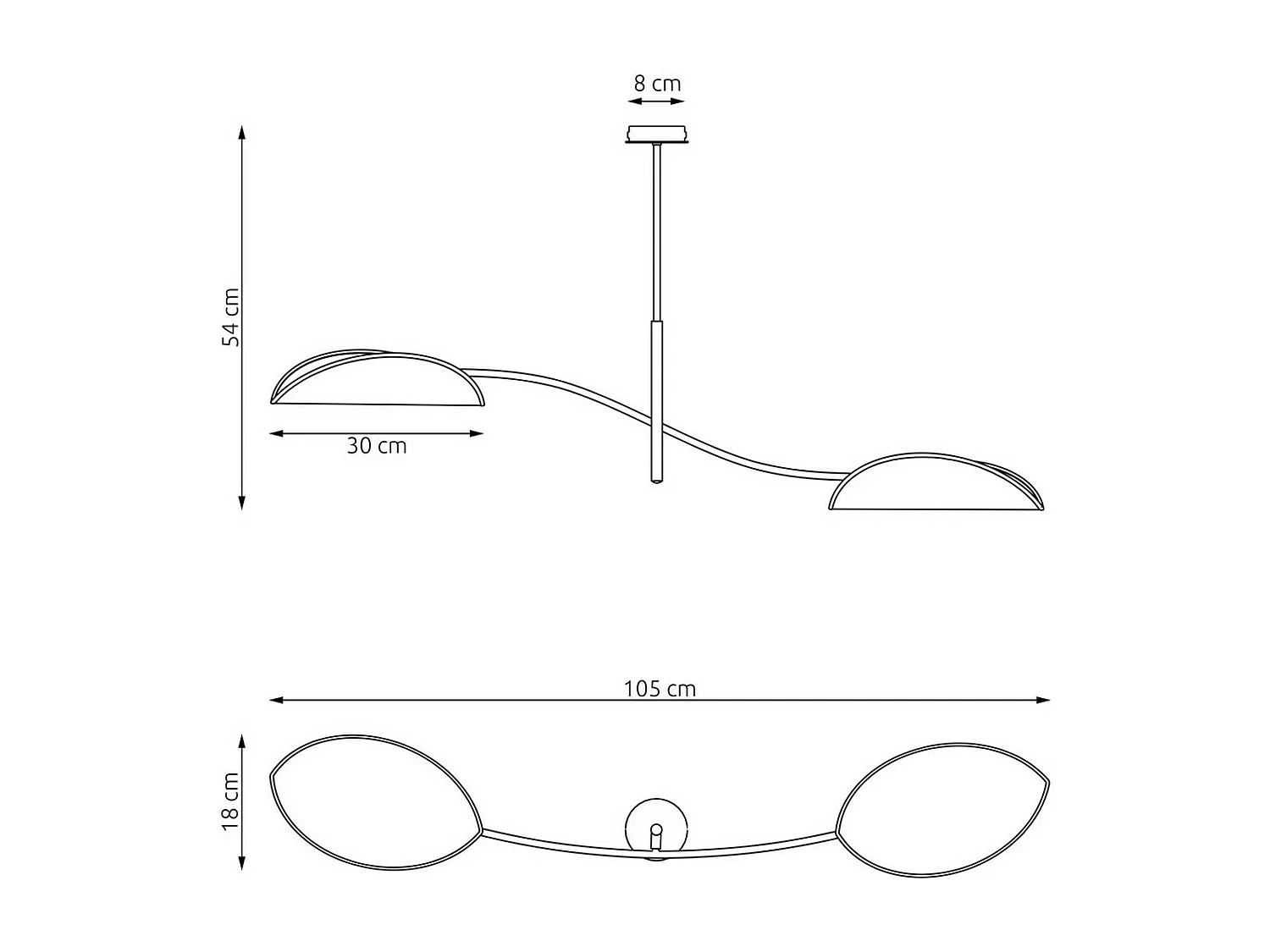 Candeeiro Suspenso Lotus, Laranja, 105x54x18 cm, Seven Design