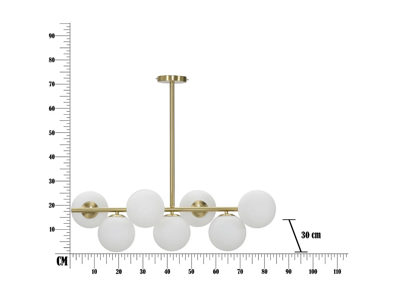 Hanglamp MF77, Goud, 81x30x74 cm, Seven Design