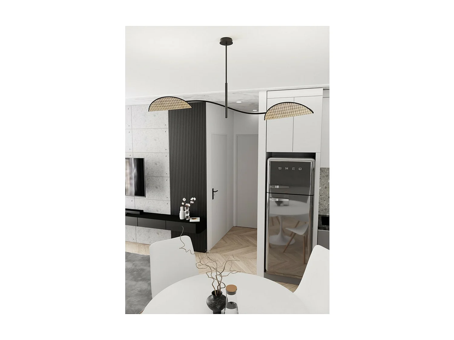 Suspension Lotus, Beige, 105x54x18 cm, Seven Design