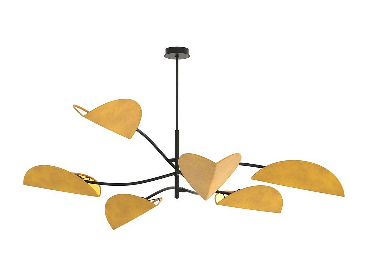 Lampada a Sospensione Lotus 7, Arancione, 105x59x105 cm, Seven Design