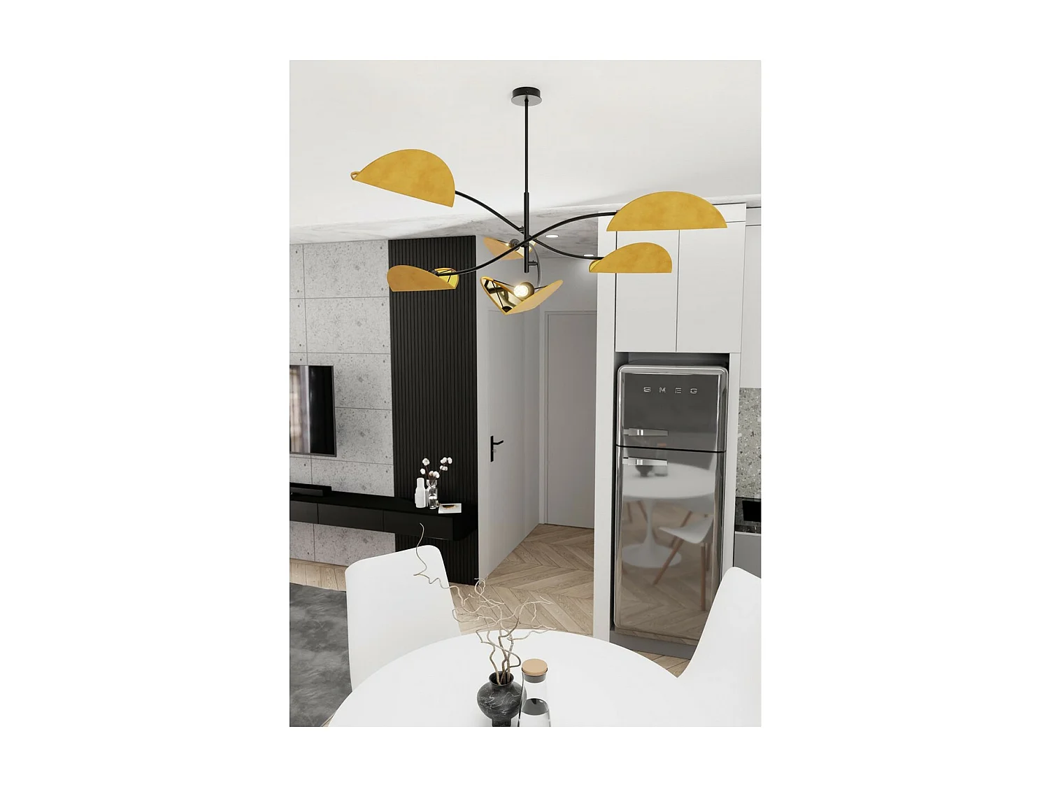 Lampada a Sospensione Lotus 7, Arancione, 105x59x105 cm, Seven Design