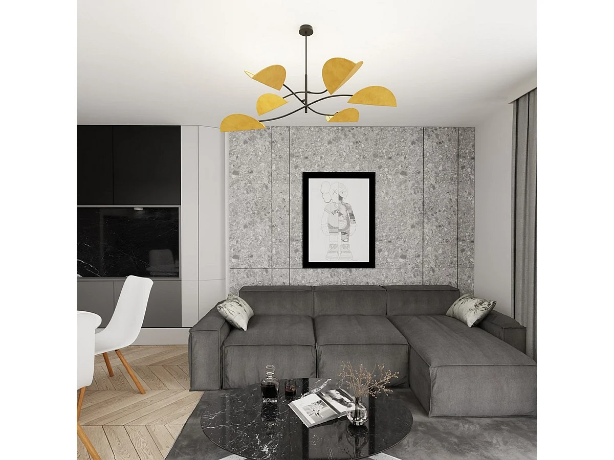 Lampada a Sospensione Lotus 7, Arancione, 105x59x105 cm, Seven Design