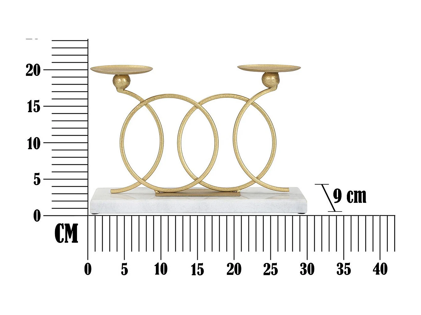 Bougeoir MF339, Or, 30x9x20 cm, Seven Design